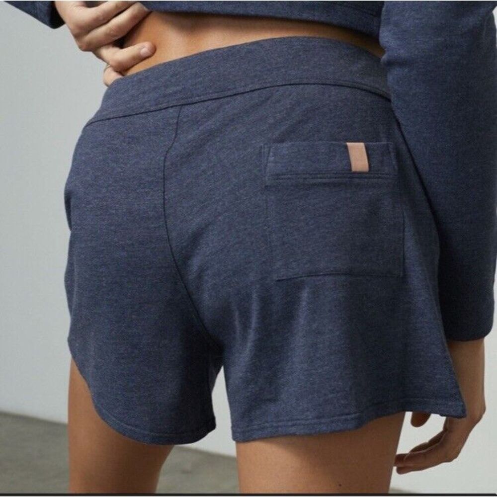 NEW LUNYA RESTORE SLEEP & LOUNGE SHORTS PIMA‎ COTTON HEATHER BLUE SZ XS